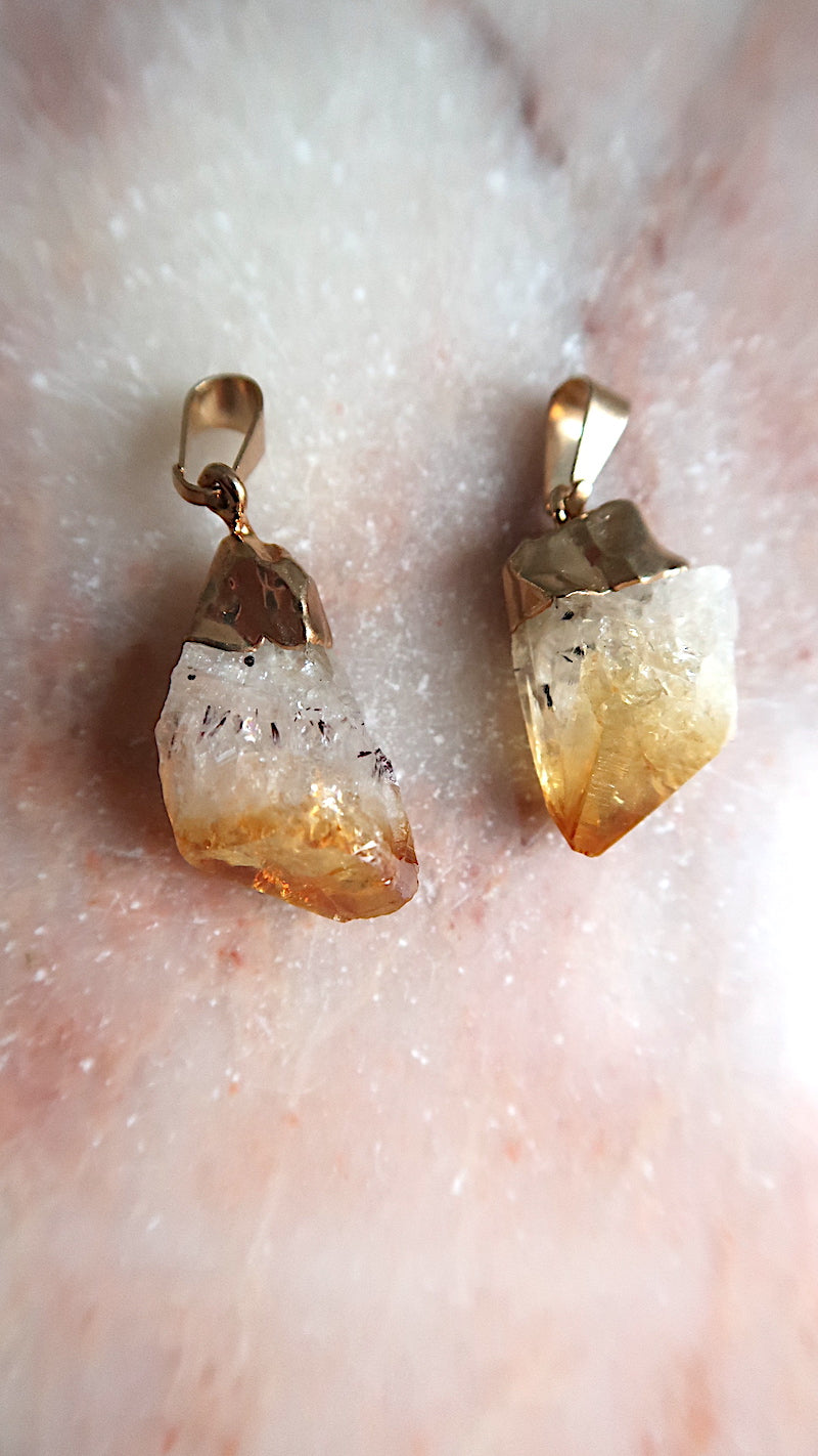 Raw Gold Citrine Necklace