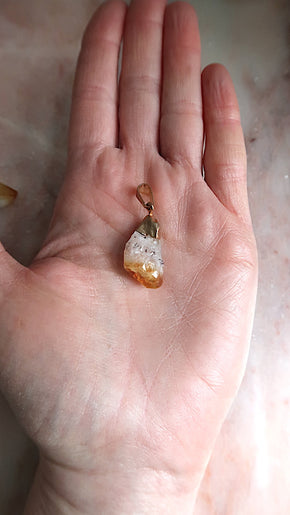 Raw Gold Citrine Necklace