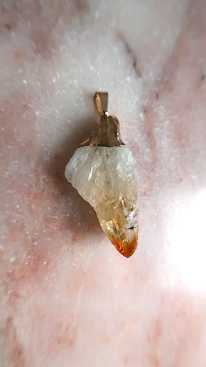 Raw Gold Citrine Necklace