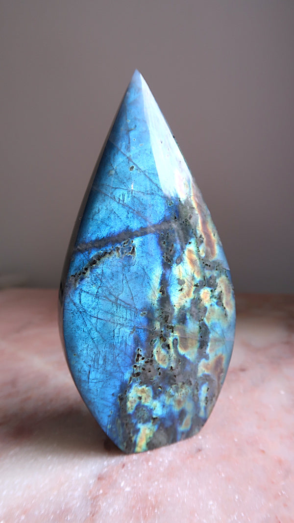 Pink Labradorite Tear Drop