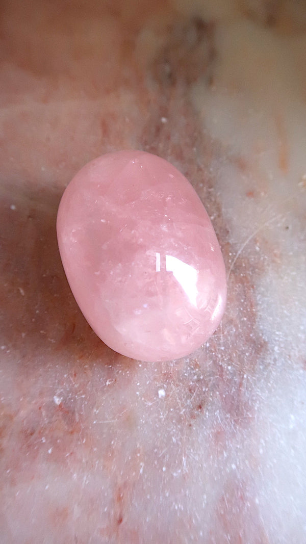 Large Rose Quartz Palm Stone