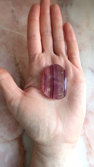 Pink & Purple Fluorite Palm Stone