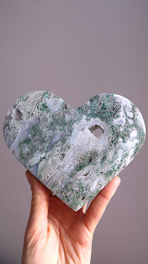 Extra Large Moss Agate Heart