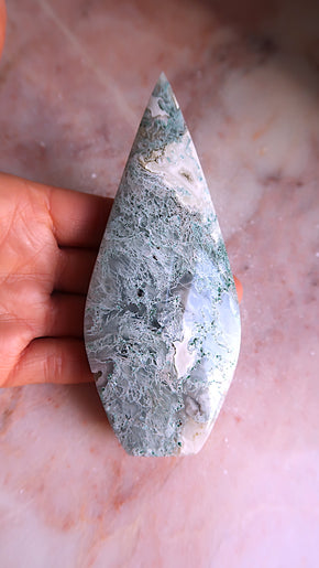 Premium Moss Agate Tear Drop