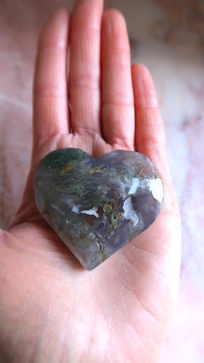 Premium Moss Agate Heart