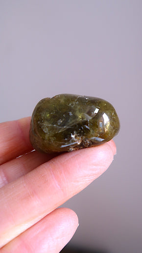 Chunky Green Garnet Pocket Stone