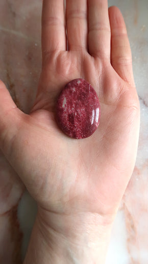 Thulite Palm Stones