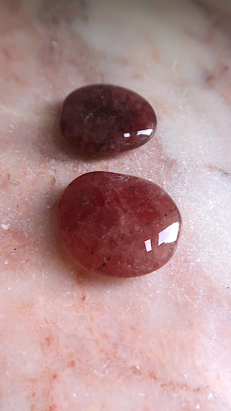 Strawberry Quartz Palm Stone