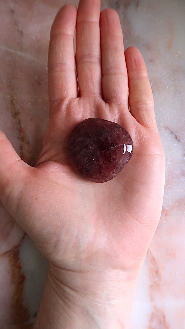 Strawberry Quartz Palm Stone