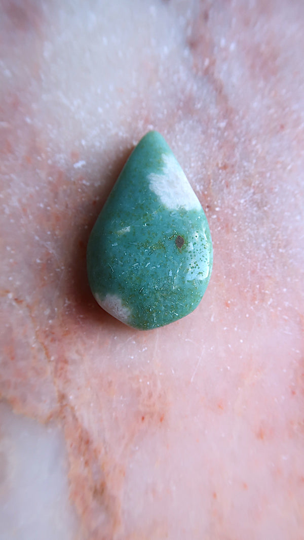 Flower Agate Tear Drop