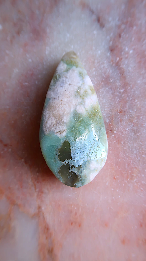 Flower Agate Tear Drop