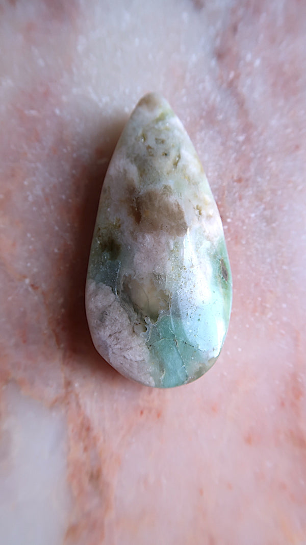 Flower Agate Tear Drop