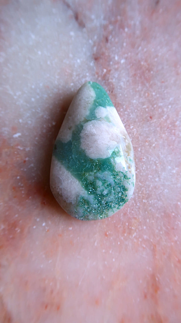 Flower Agate Tear Drop