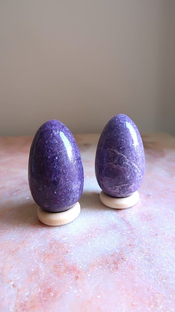 Deep Purple Lepidolite Egg