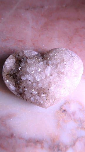 Large Sparkly Pink Amethyst Heart