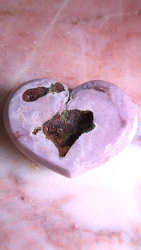 Large Sparkly Pink Amethyst Heart