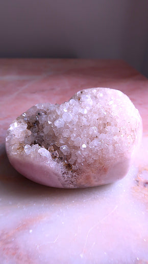 Large Sparkly Pink Amethyst Heart