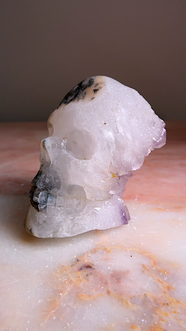 Amethyst Polished & Raw Skull