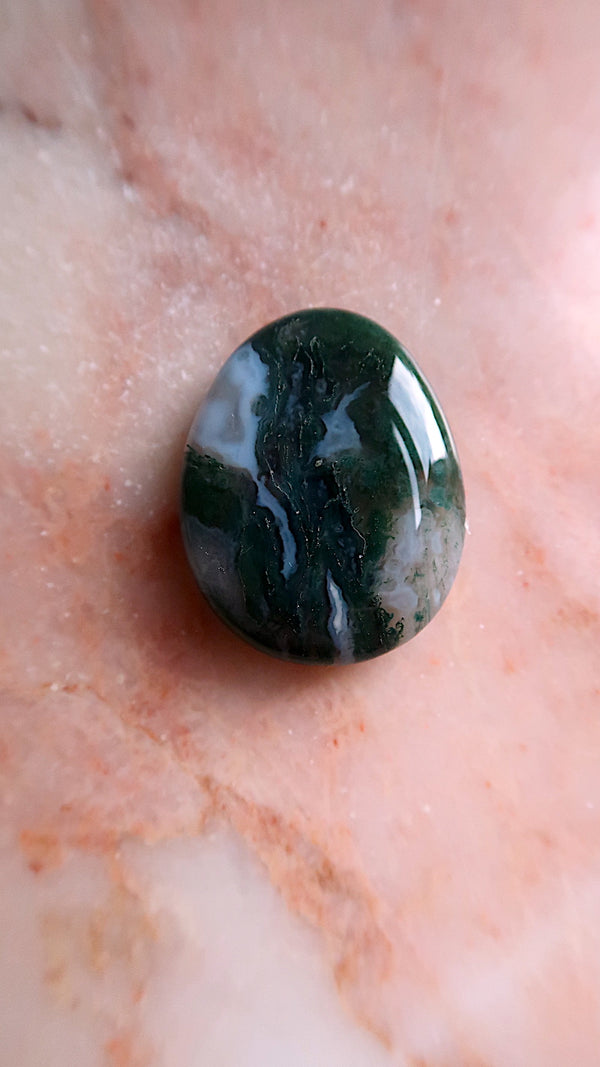 Moss Agate Palm Stone