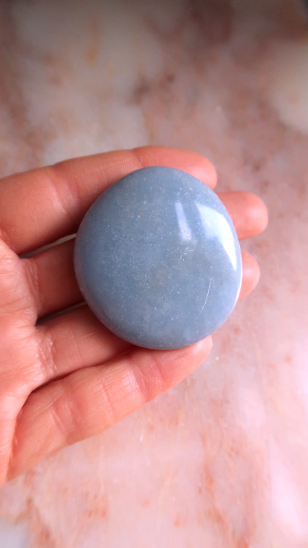 Angelite Palm Stone