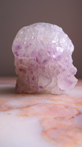 Amethyst Polished & Raw Skull