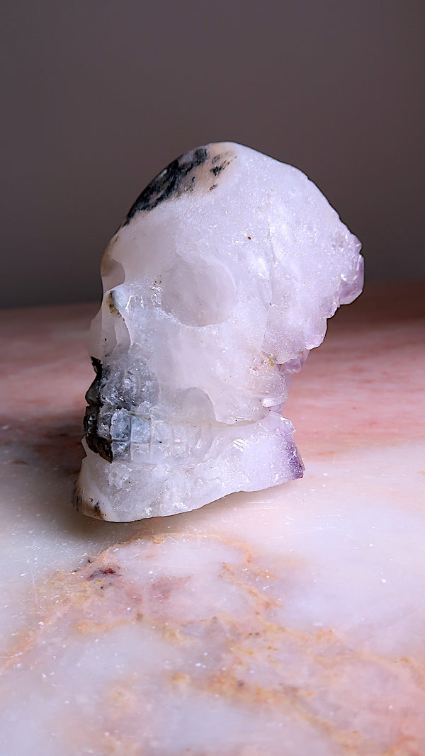Amethyst Polished & Raw Skull