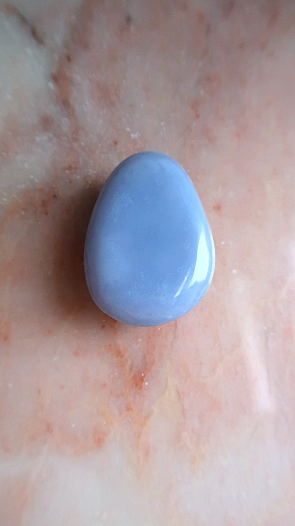 Blue Chalcedony Palm Stone