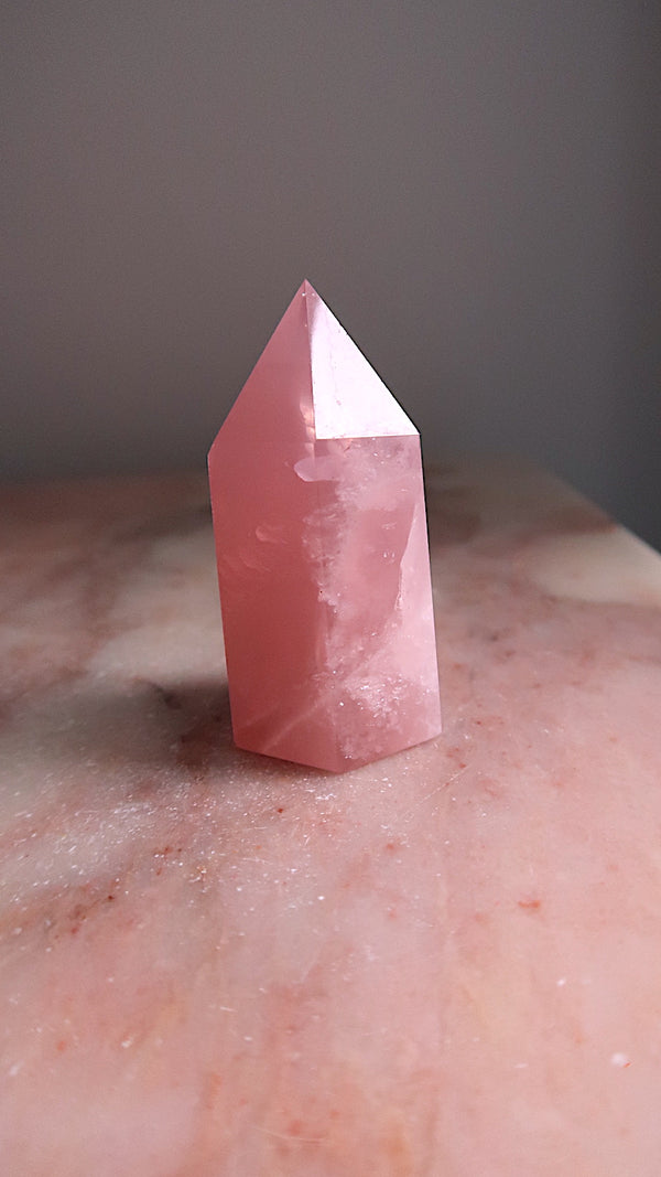 Rose Quartz With Rainbows