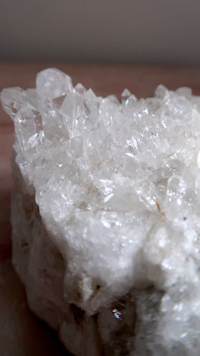 Large Clear Quartz Cluster T-Light Holder