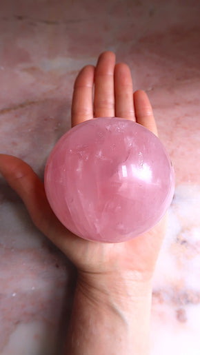 Rose Quartz Sphere (very pink)