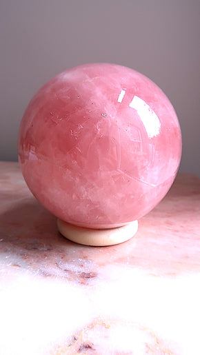 XL Rose Quartz Sphere (very pink)