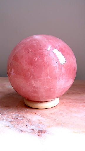 XL Rose Quartz Sphere (very pink)