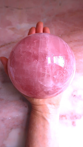 XL Rose Quartz Sphere (very pink)