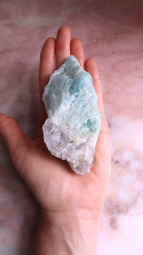 Raw Aquamarine & Smokey Quartz