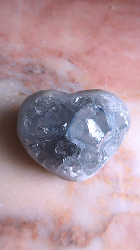 Blue Celestite Heart