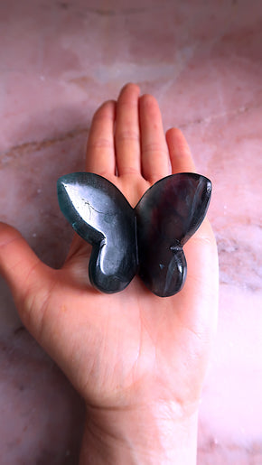 Green & Aqua Fluorite Butterfly