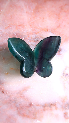 Green & Aqua Fluorite Butterfly
