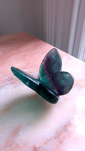 Green & Aqua Fluorite Butterfly