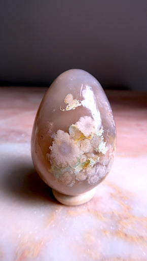 Flower Agate Egg