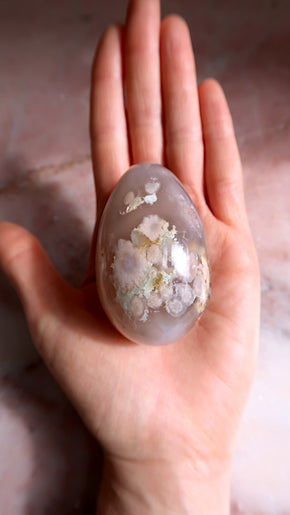 Flower Agate Egg