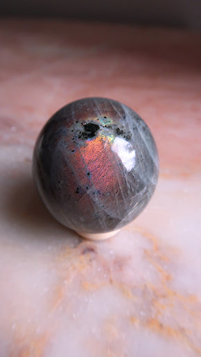 Labradorite Sphere (pink flash)