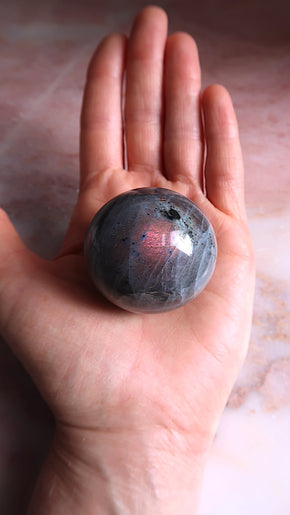 Labradorite Sphere (pink flash)