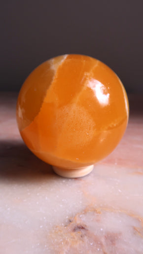 Honey Calcite Sphere
