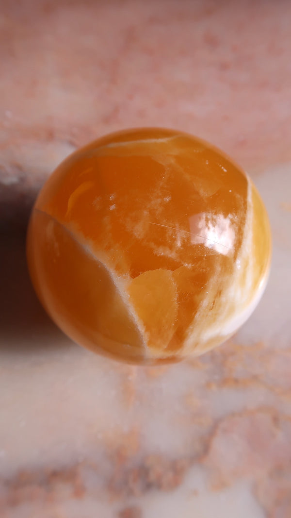 Honey Calcite Sphere
