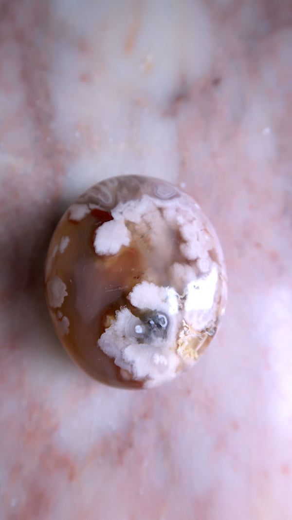 Large Flower Agate Palm Stone