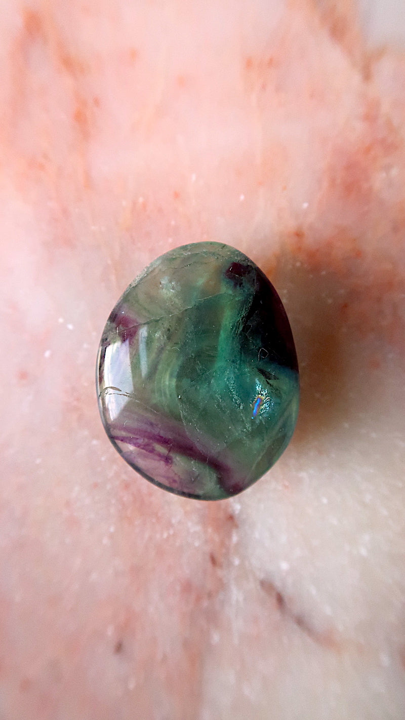 Rainbow Fluorite Palm Stone