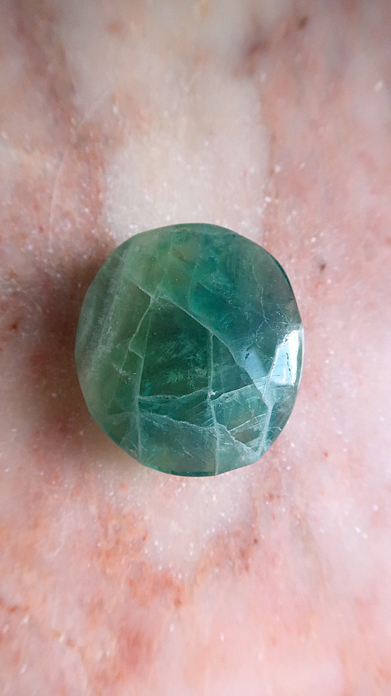 Green Fluorite Palm Stone