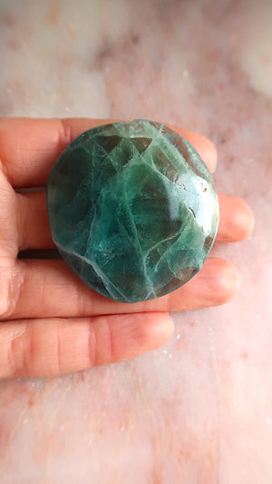 Green Fluorite Palm Stone