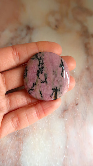 Rhodonite Palm Stone