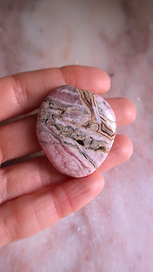 Rhodochrosite Palm Stone